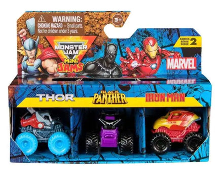 Monster Jam Minis Thor/BlackPanther/Iron Man - ToyTime