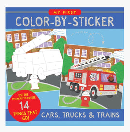 My First Color By Sticker Book Cars Trucks and Trains - ToyTime