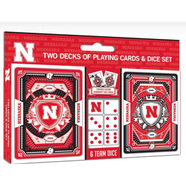 Nebraska Cornhuskers 2 - Pack Playing cards & Dice set - ToyTime