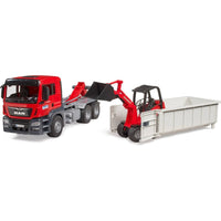 New Man TGS truck with Roll - Off - Container w compact loader - ToyTime