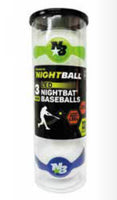 Nightball Baseball 3pk Red green and blue - ToyTime