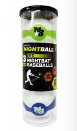 Nightball Baseball 3pk Red green and blue - ToyTime