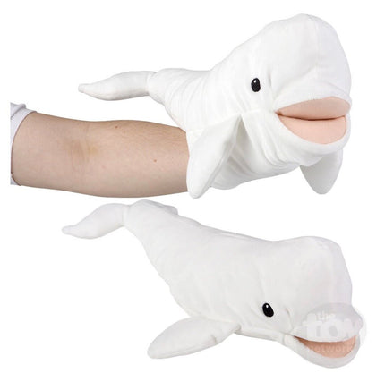 Ocean Safe Beluga Puppet 15 inch - ToyTime