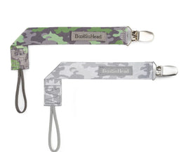 Pack Pacifier Clips 2 pck Grey Camo - ToyTime