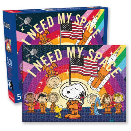 Peanuts Cast & Snoopy With Flag I Need My Space 500 Pc Puzzle - ToyTime