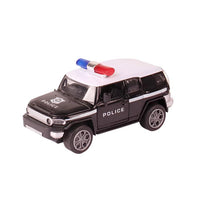 Police car SUV Pull back die - cast metal Toyota FJ, door open function - ToyTime