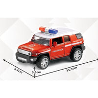 Police car SUV Pull back die - cast metal Toyota FJ, door open function - ToyTime