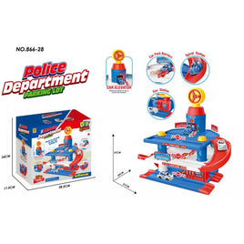 Police Department Parking Lot Item Diy 3 Floor Gas Station, Elevator Parking Garage Toys 37 PCs - ToyTime