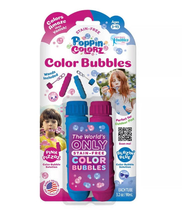 PoppinColorz Bubble 2 pack Tubes Pink/Blue - ToyTime