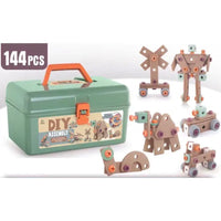 Pretend play children's puzzle repair assembly play/repair toolbox toy set 144 pcs - ToyTime