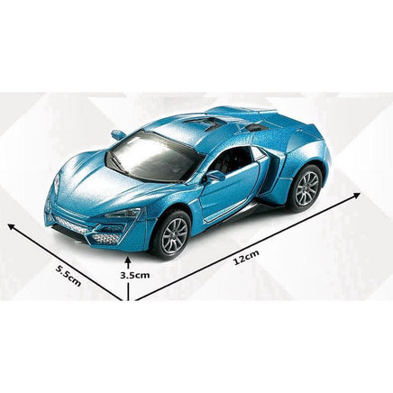 Pull back Alloy die - cast metal LYKAN car, door open function 1:32 - ToyTime