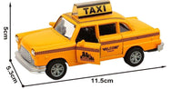 Pull back Alloy Die cast Taxi car Four open door function 1:32 - ToyTime