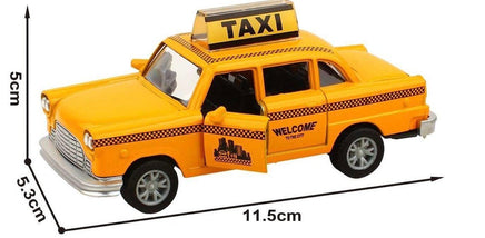 Pull back Alloy Die cast Taxi car Four open door function 1:32 - ToyTime