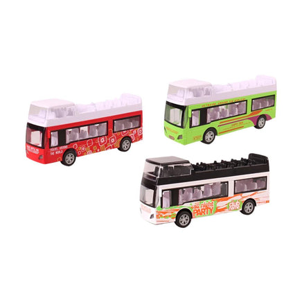 Pull back die - cast metal double - decker bus, door open function - ToyTime