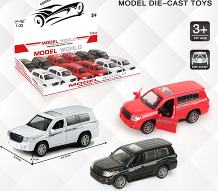 Pull back die - cast metal Land Cruiser 2016 car, door open function 1:32 - ToyTime