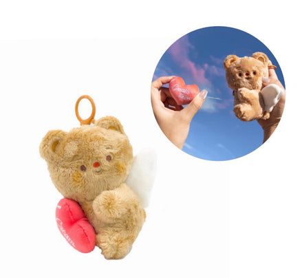 Pull On Me Cupid bear and Heart KeyChain - ToyTime