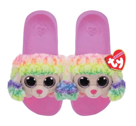 Rainbow Poodle Slippers slides Small - ToyTime