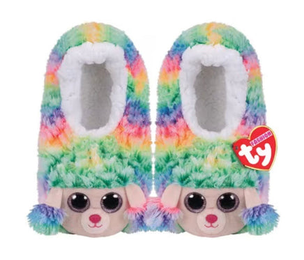 Rainbow Poodle Slippers Socks Large - ToyTime