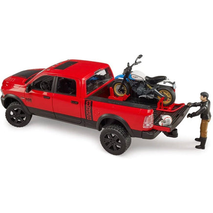 RAM 2500 Power Wagon w/ Ducati Scrambler Desert Sled and Driver 02502 - ToyTime