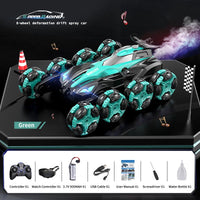 Rc Stunt Cars 2.4Ghz Double Sided 8 Wheels Drift Vehicle LED Lights Crawler With Spray - ToyTime