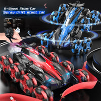 Rc Stunt Cars 2.4Ghz Double Sided 8 Wheels Drift Vehicle LED Lights Crawler With Spray - ToyTime