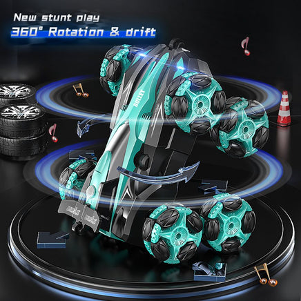 Rc Stunt Cars 2.4Ghz Double Sided 8 Wheels Drift Vehicle LED Lights Crawler With Spray - ToyTime