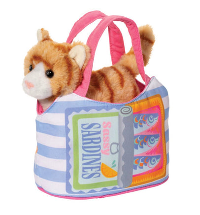 Sardine Sassy Pet Sak w/ Orange Striped Cat 2235 - ToyTime