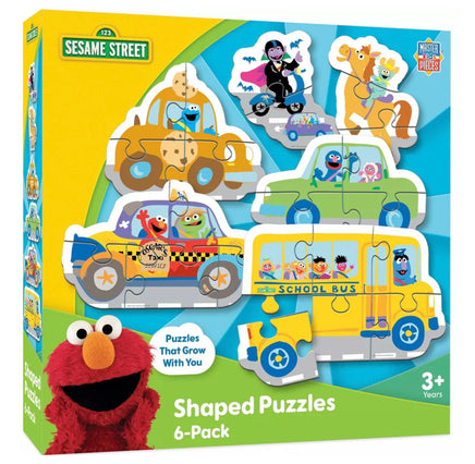 Sesame Street Vehicle Shaped 6 pck puzzles - ToyTime
