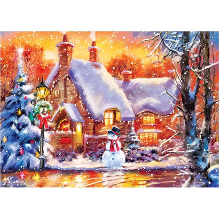 Snowman Cottage Glitter 500 pc - ToyTime