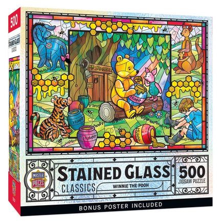 Stained Glass Classics Winnie the Pooh 500pc Puzzle - ToyTime