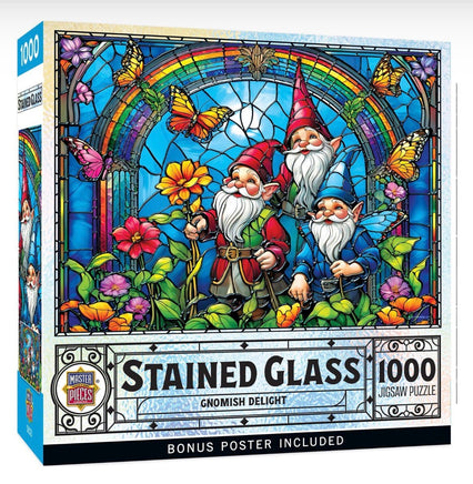 Stained Glass Gnomish Delight 1000pc Puzzle - ToyTime
