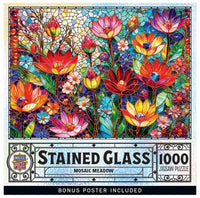 Stained Glass Mosaic Meadow 1000pcs Jigsaw Puzzle - ToyTime