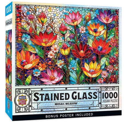 Stained Glass Mosaic Meadow 1000pcs Jigsaw Puzzle - ToyTime
