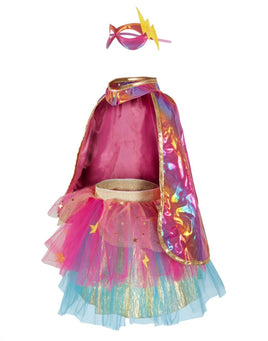 Super - duper Tutu/Cape/Mask, Pink & Gold Sizes 4 - 6 - ToyTime