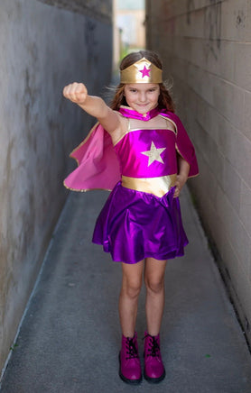 Superhero Star Dress Cape & Headpiece Size 5/6 - ToyTime