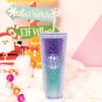 Tall Dazzling Jewel Holographic Tumbler Ocean - ToyTime