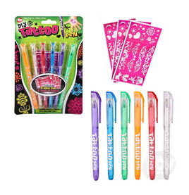 Tattoo Pen 6 inch with 3 Sheets of Stencils - ToyTime