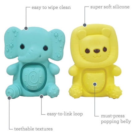 Teethimal Pop Pals - Elephant/Lion - ToyTime