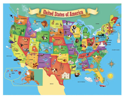 USA Map Specialty Box 60pcs Puzzle - ToyTime