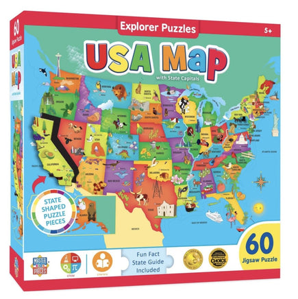 USA Map Specialty Box 60pcs Puzzle - ToyTime