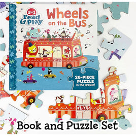 Wheels on the Bus 2 - in - 1 Read & Play Puzzle@Cdp - ToyTime