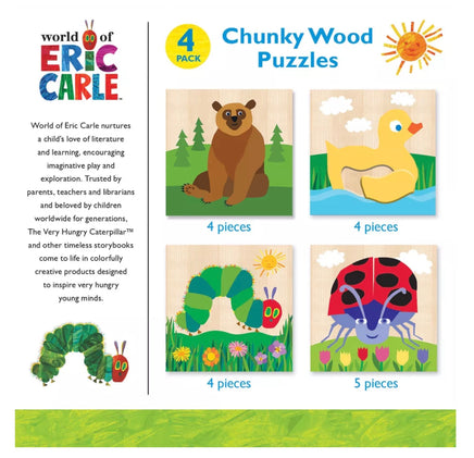World of Eric Carle 4 Pack Chunky Wood Puzzles - ToyTime