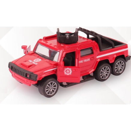 Wrangler police/Fire car, Diecast Engineering F1115 - 4 Pull back Metal open Door function 1:32 - ToyTime