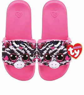 Zoey Pink Zebra Sequin Slippers slides Medium - ToyTime