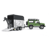 Land Rover Station Wagon w Horse Trailer & horse