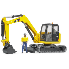 Mini Excavator With Worker