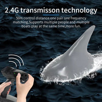 V302 2.4G Radio Control Shark Boat Pool Prank Toys For Kid