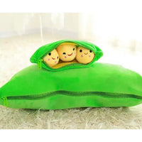 Pea Stuffed Plant Doll High Quality Pea-shaped Pillow Toy 9 inch